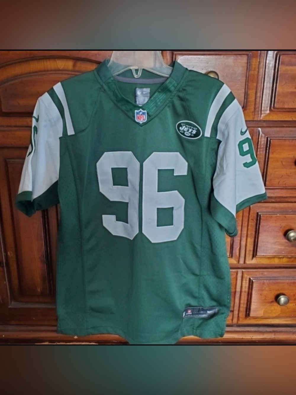 Nike NY Jets Muhammad Wilkerson #96 Green Youth On Field Jersey L 14/16